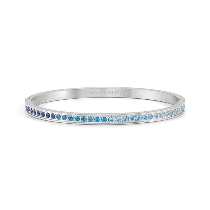 Pulsera Rígida Nomination Pretty Bangles Acero y Circonitas Azul Celeste