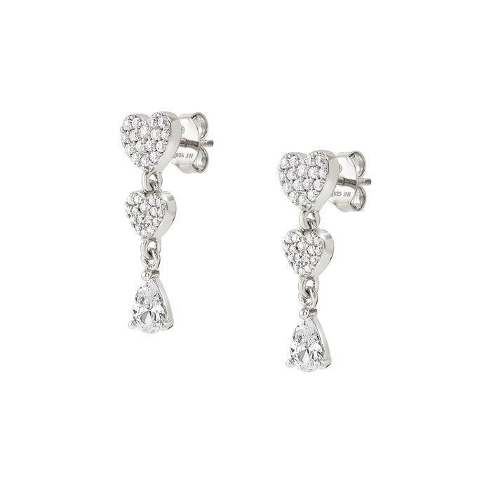 Pendientes Nomination Lucentissima Corazones Plata y Circonitas Blanca Gota