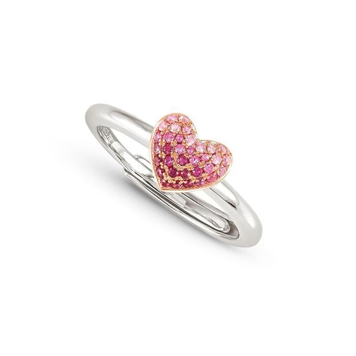 Anillo Nomination Crysalis Plata Corazón Circonitas Rosas