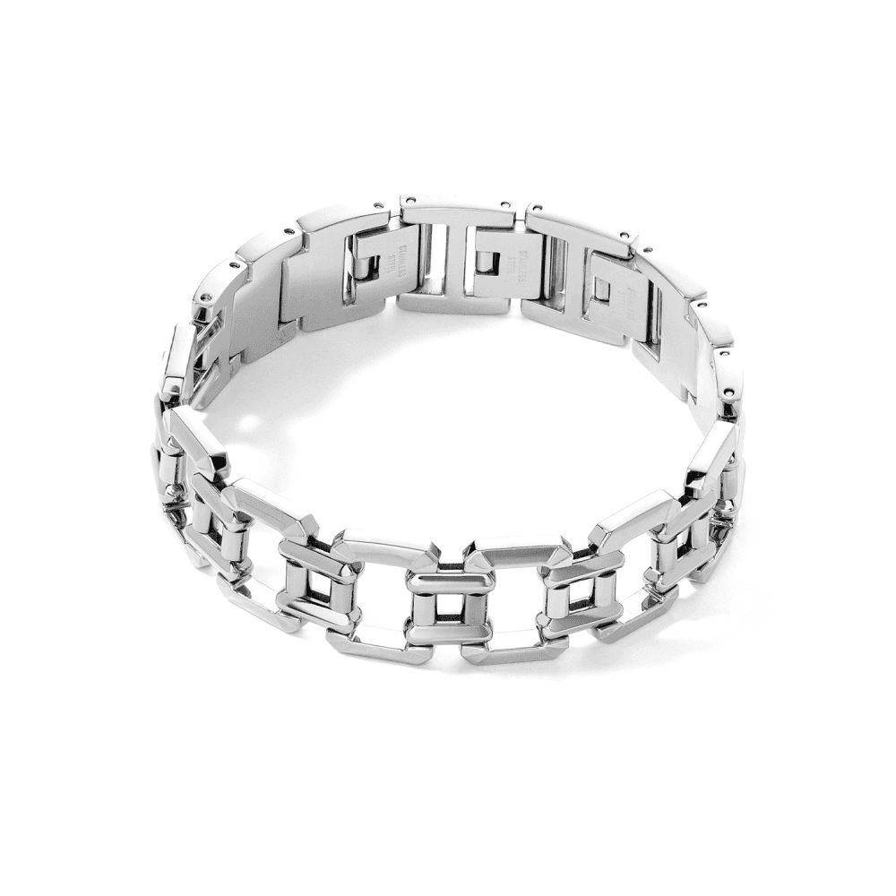 Pulsera de Acero y Cristal Plata