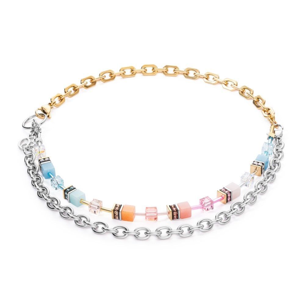 Collar COEUR DE LION de cristal Swarovski Aqua albaricoque CORAZÓN DE LEÓN