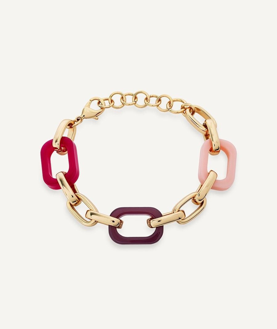 Pulsera Isla bonita chapado Oro 18 Kt acetato rosa