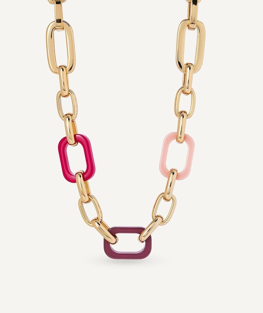 Collar Isla bonita chapado Oro 18 Kt acetato rosa