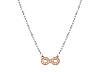 ​Nominación Italia Collar Soffio d'amore acero oro rosa Signo del Infinito
