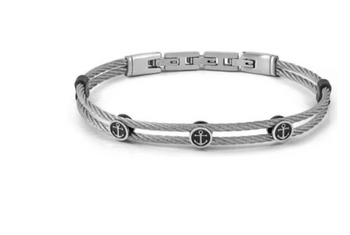 Pulsera de hombre de acero plateado Nomination Sealover ancla