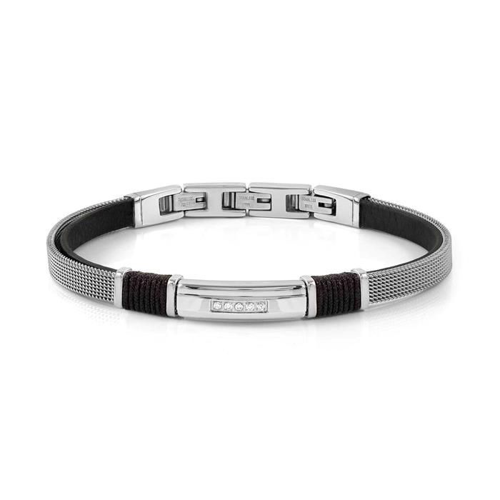 Pulsera Nomination SeaLover Acero y Cuero Ecológico y Circonitas Blancas