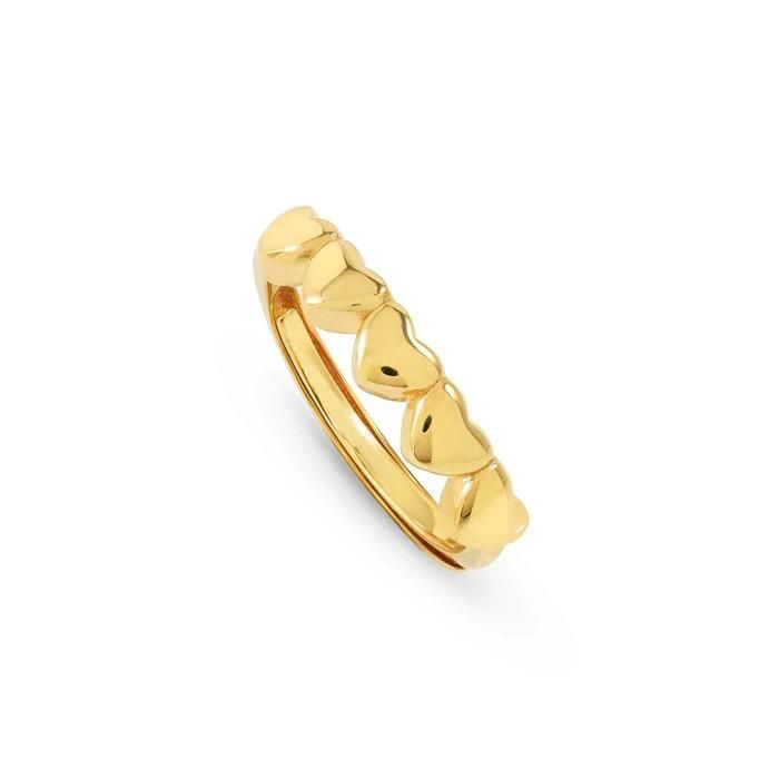 Anillo Nomination Armonica Corazones Plata Baño Oro