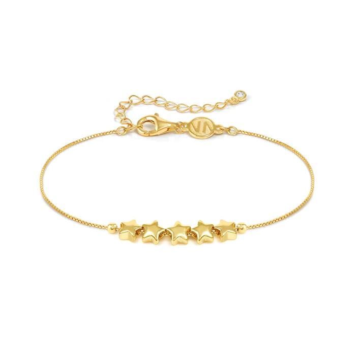 Pulsera Nomination Armonica Estrellas Plata Baño Oro y Circonitas