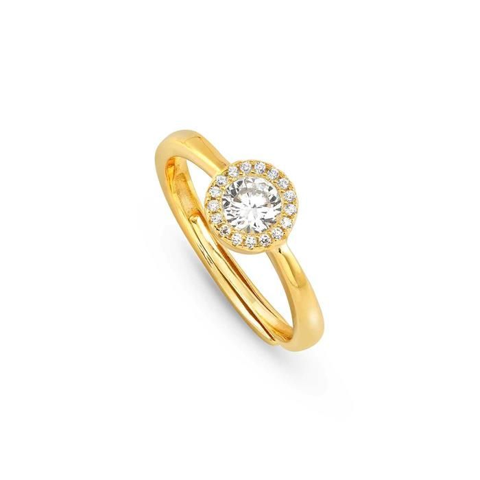 Anillo Nomination Seidivina Plata Baño Oro y Circonitas Blancas
