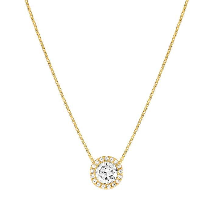Collar  Nomination SeiDivina Círculo Plata Baño Oro y Circonitas Blancas