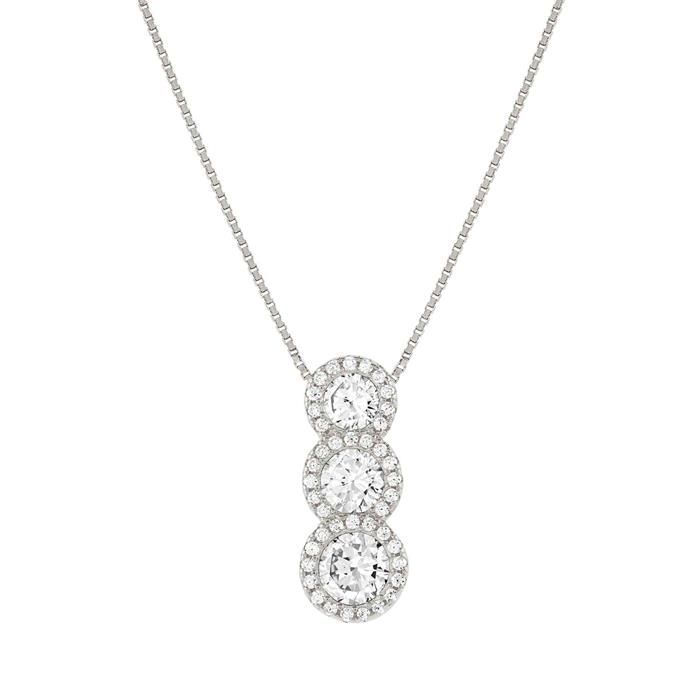 COLLAR Nomination SeiDivina Triple Círculo Plata y Circonitas Blancas