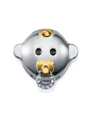 Motivo de mujer de acero e Ip dorado diseño bebé con chupete