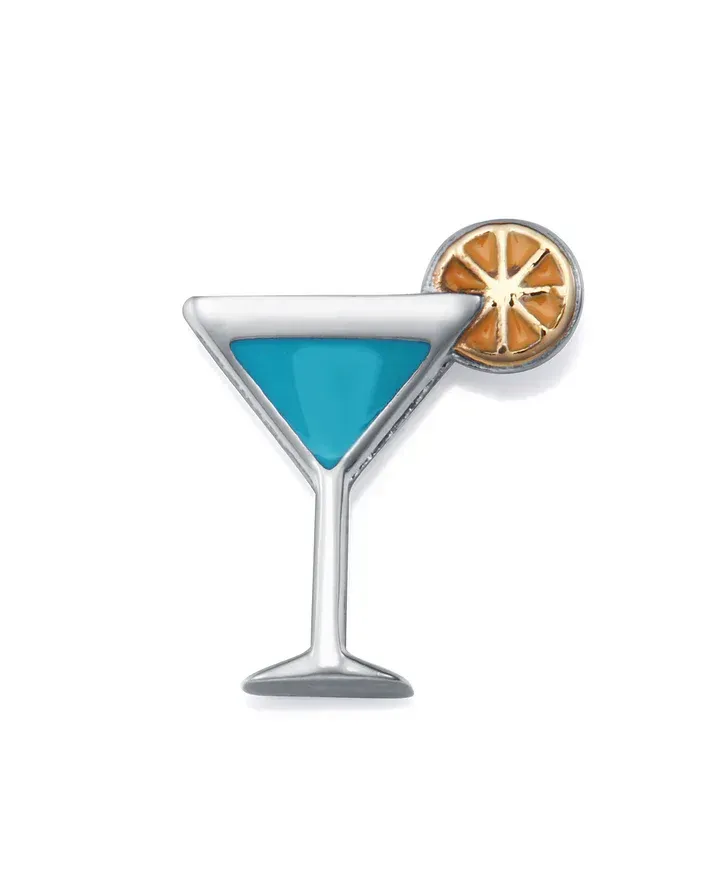 Motivo de mujer de acero con esmalte copa cocktail