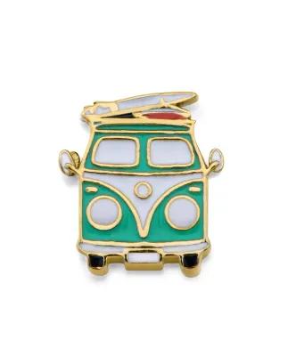 Motivo de mujer de acero Ip dorado diseño de furgo clásica