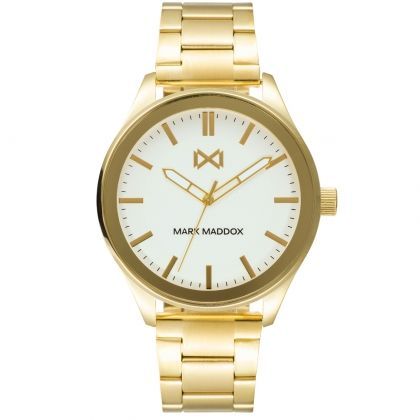Reloj de hombre Midtown tres agujas de acero ip dorado y brazalete