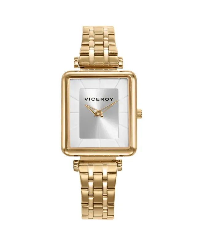 Reloj caja de acero Ip dorado y brazalete de acero Ip dorado con movimiento cuarzo