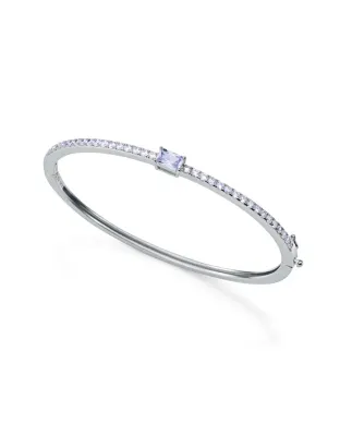 Pulsera plata de primera ley con baño de rodio rigida