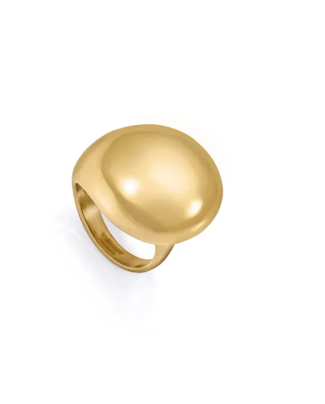 Anillo de mujer acero Ip dorado