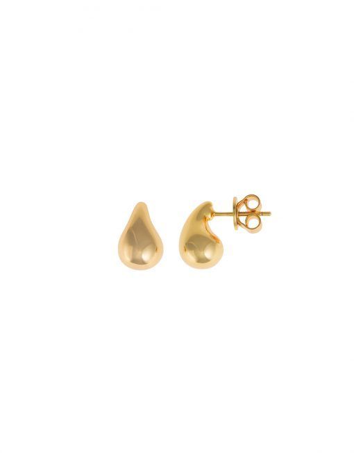 PENDIENTE SALVATORE  PLATA CHAPADO DORADO GOTA LISA