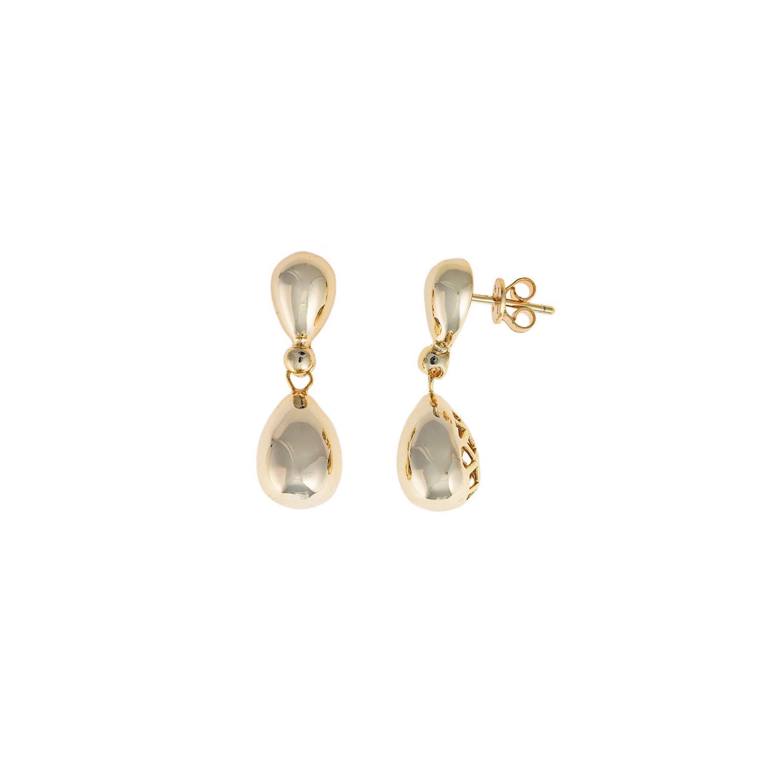 PENDIENTE PLATA 925 BAÑO ORO DOS PERAS LISO // PENDIENTES PLATA CHAPADO DORADO DOS PERAS LISAS