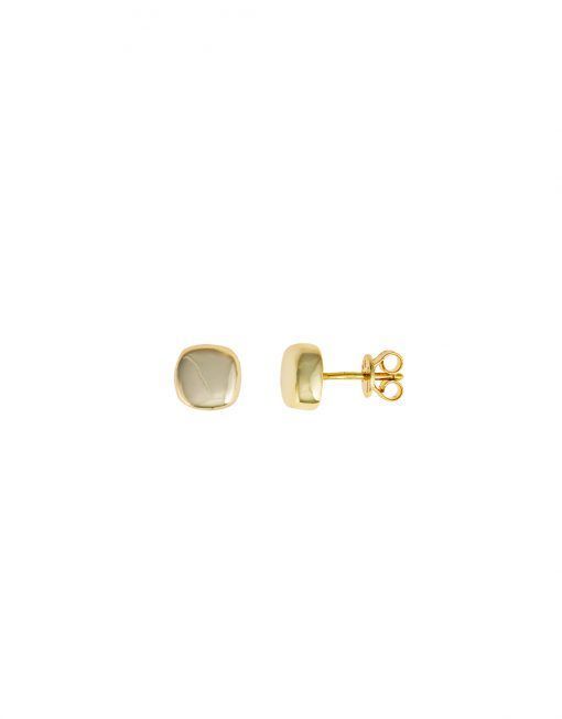 PENDIENTE SALVATORE  PLATA CHAPADO DORADO CUADRADO LISO