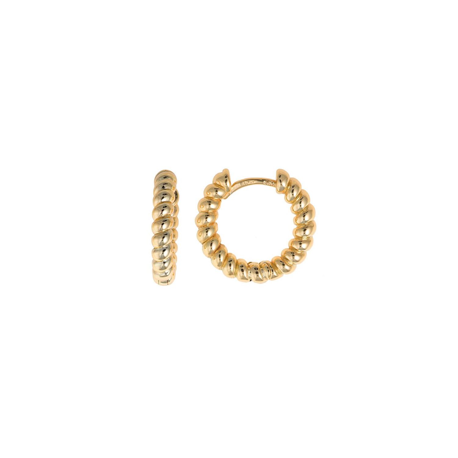 PENDIENTES PLATA CHAPADO DORADO ARO GALLONADO LISO