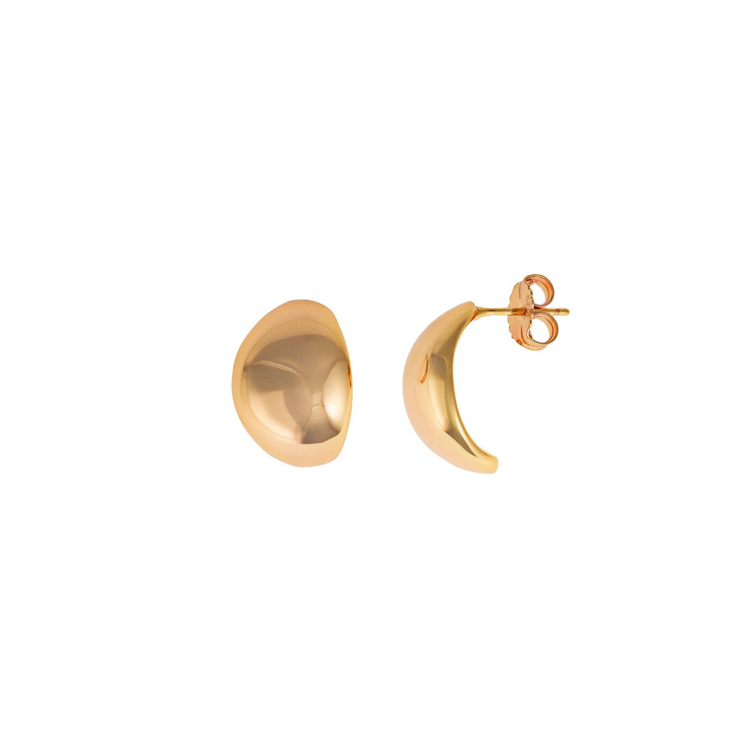 PENDIENTE PLATA 925 BAÑO ORO OVAL LISO