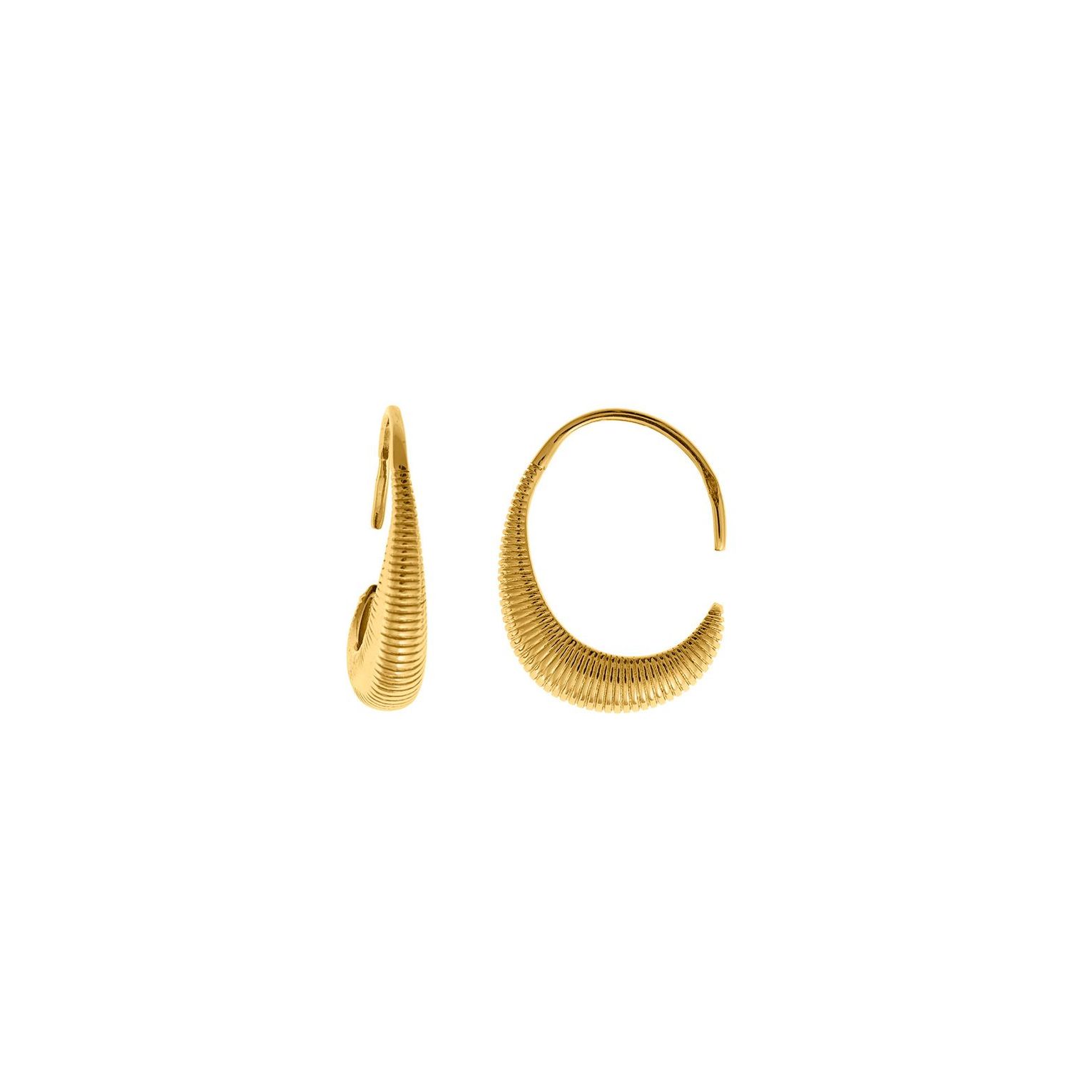 PENDIENTES PLATA CHAPADO DORADO ARO ESTRIADO GANCHO
