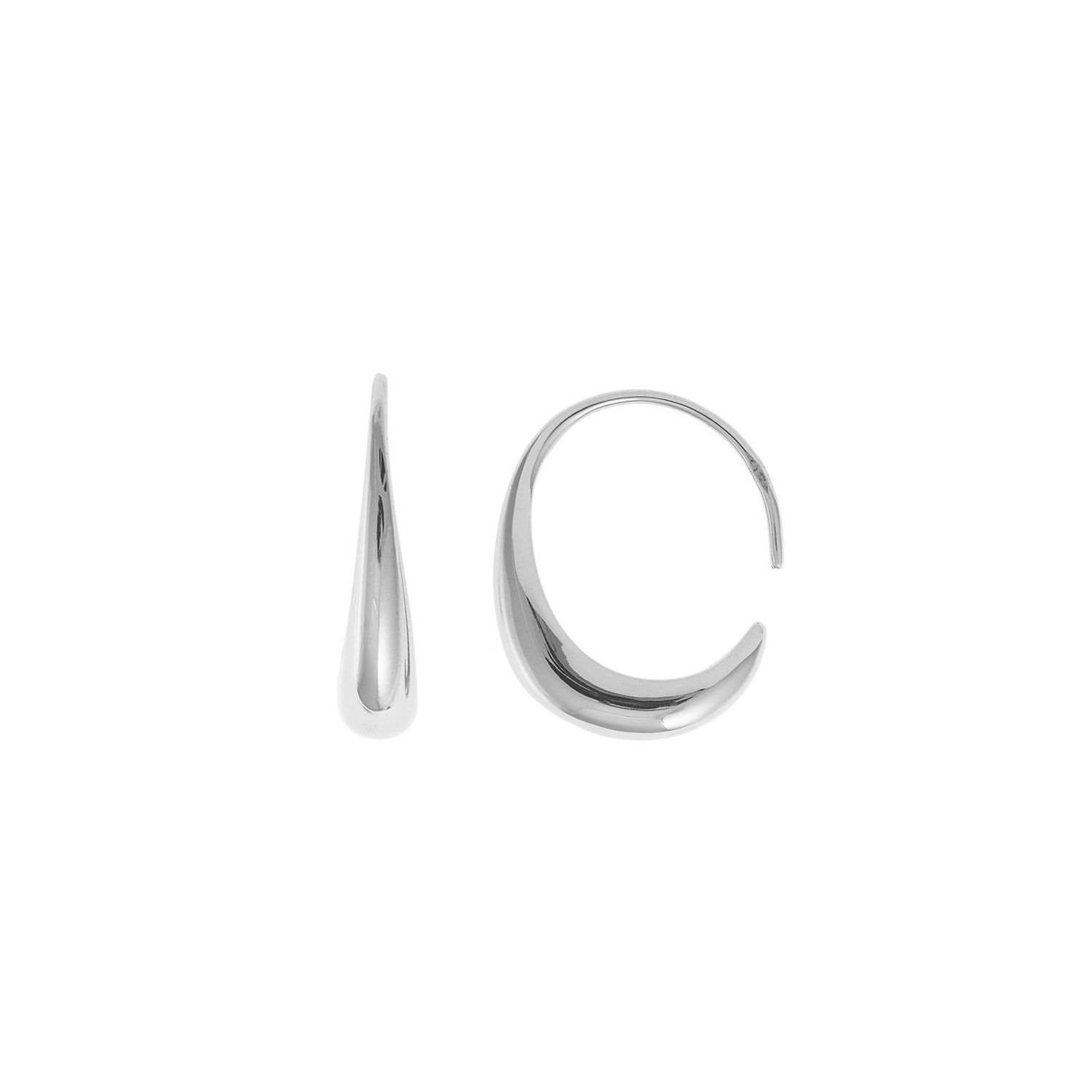 PENDIENTES PLATA RODIO ARO LISO GANCHO