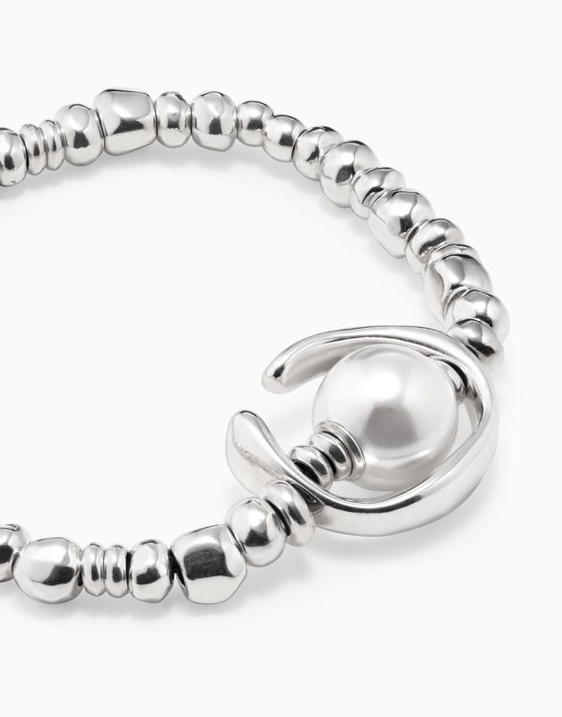Pulsera bañada en plata de ley con perla