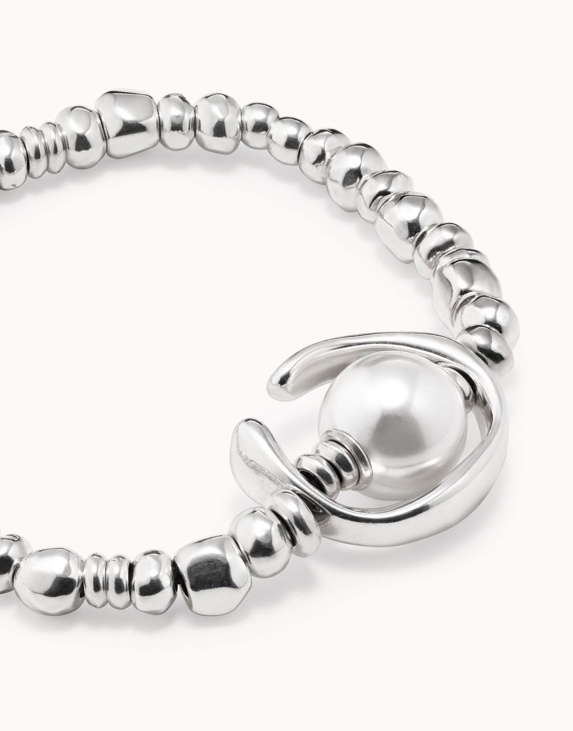 Pulsera bañada en plata de ley con perla