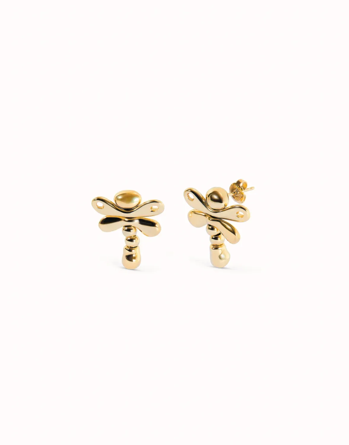 Pendientes libélula bañado en oro de 18k