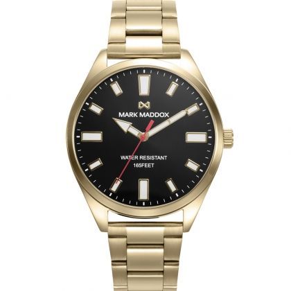 Reloj caja de acero Ip dorado, 5 atm, brazalete de acero Ip dorado, movimiento cuarzo