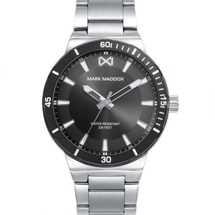 Reloj caja bicolor de acero e Ip gris, 10 atm, brazalete de acero, movimiento cuarzo