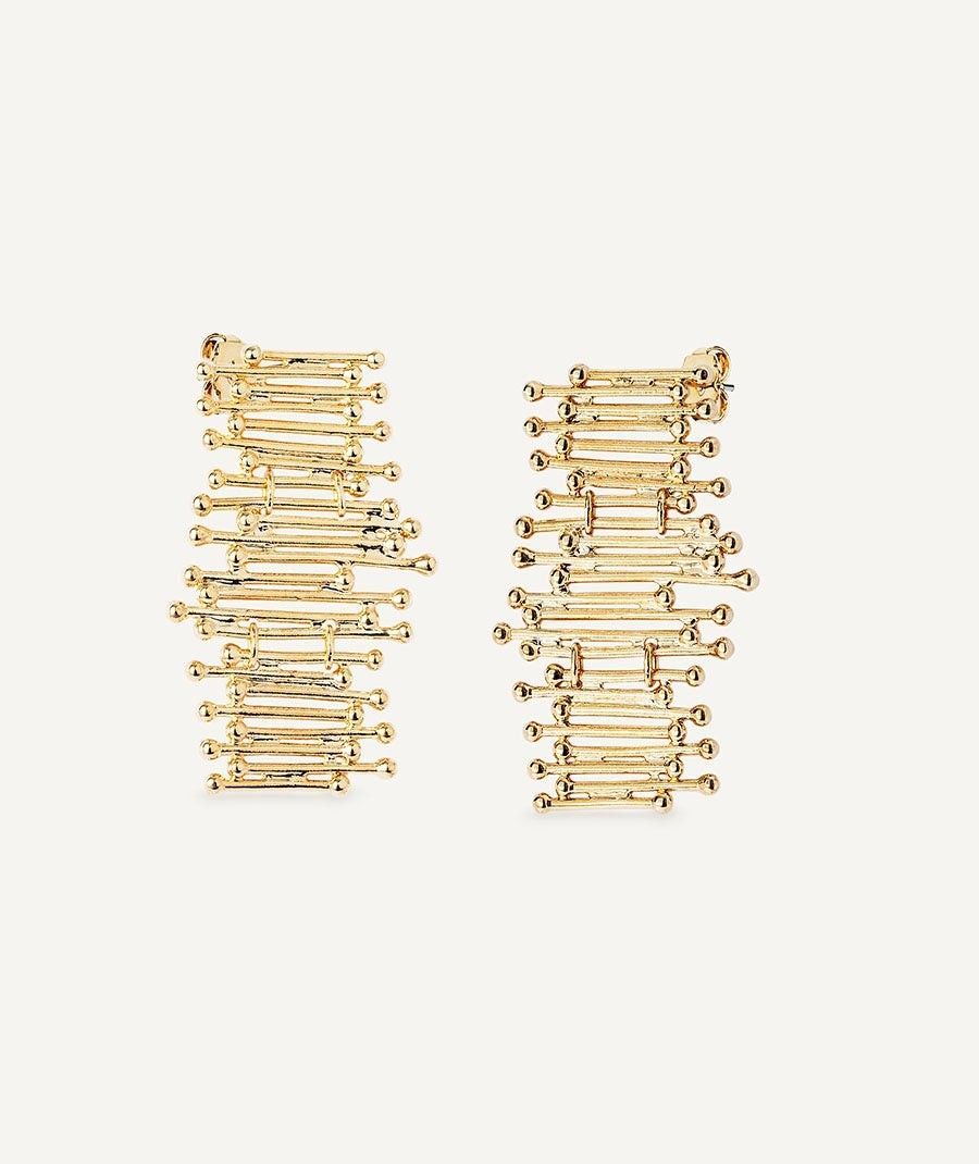 Pendientes Redosa chapado Oro 18 Kt largo tiras
