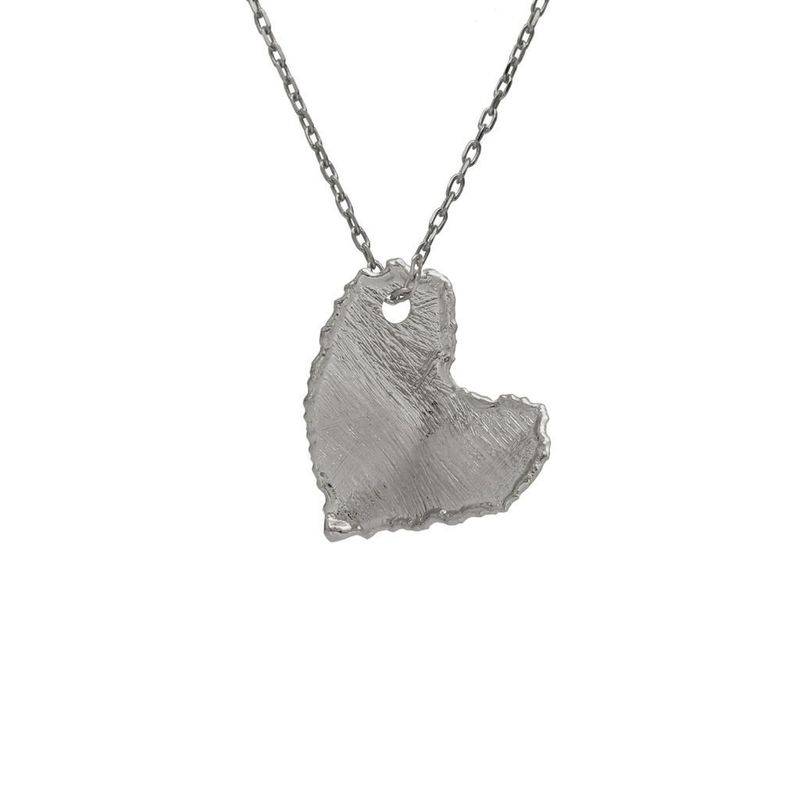 COLLAR VICTORIA CRUZ PLATA DE LEY CORAZON TEXTURA