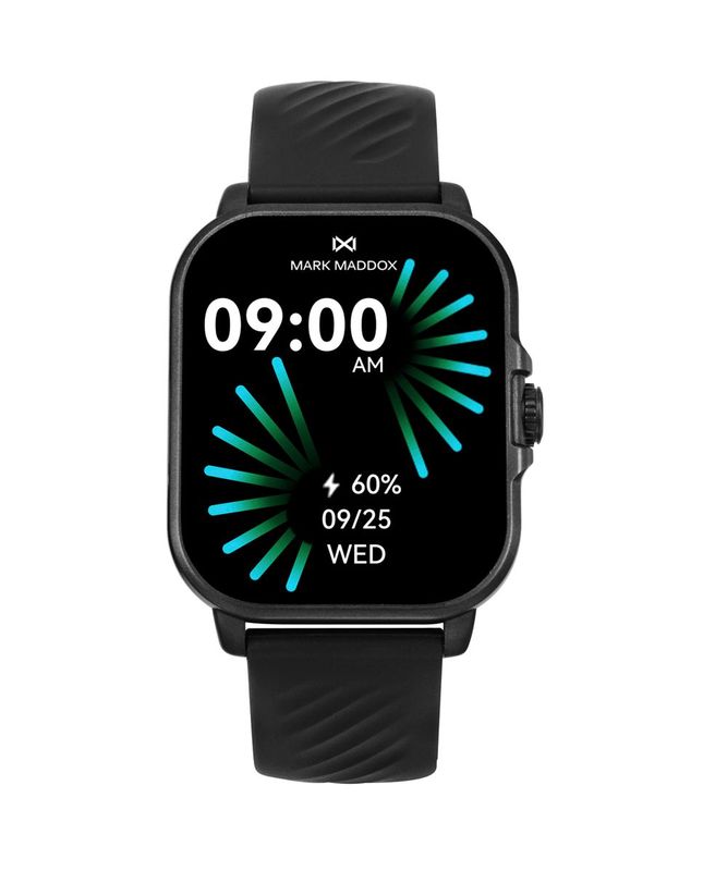 Reloj Smart de policarbonato con correa de silicona negra