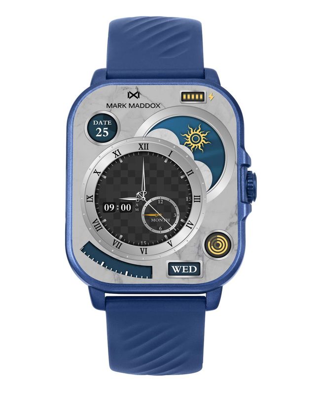 Reloj Smart de policarbonato con correa de silicona azul