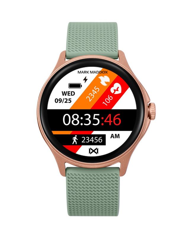 Reloj Smart de policarbonato con correa de silicona verde