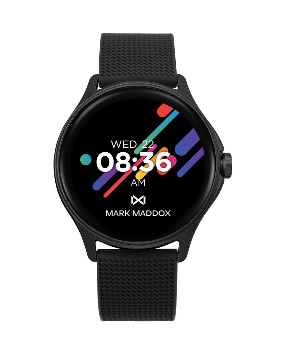 Reloj Smart de policarbonato con correa de silicona negro