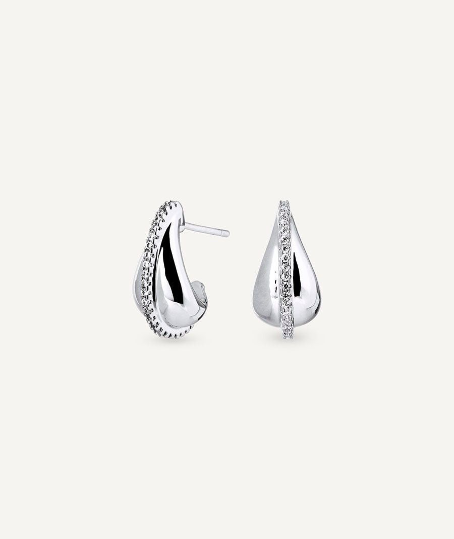 Pendientes semi aro con circonitas