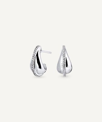 Pendientes semi aro con circonitas