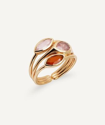 Anillo Terra con Cuarzo y Cornalina