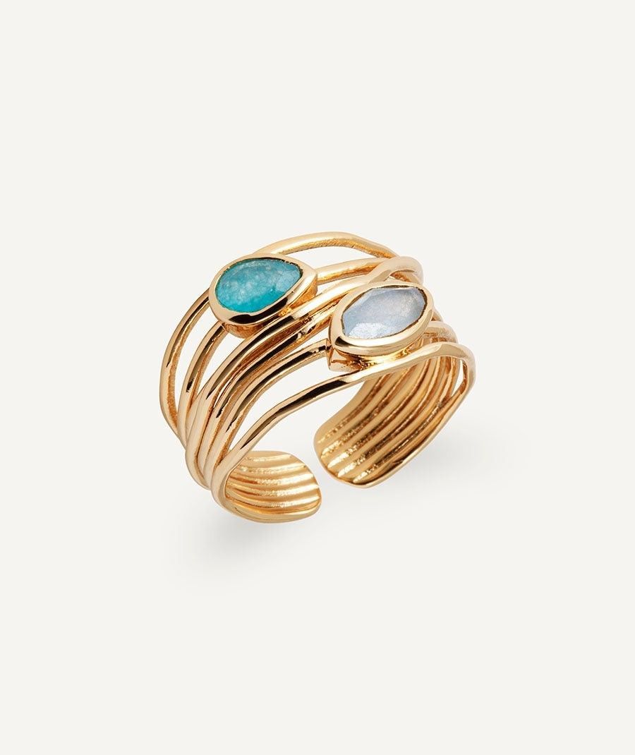 Anillo Aqua Piedras Naturales
