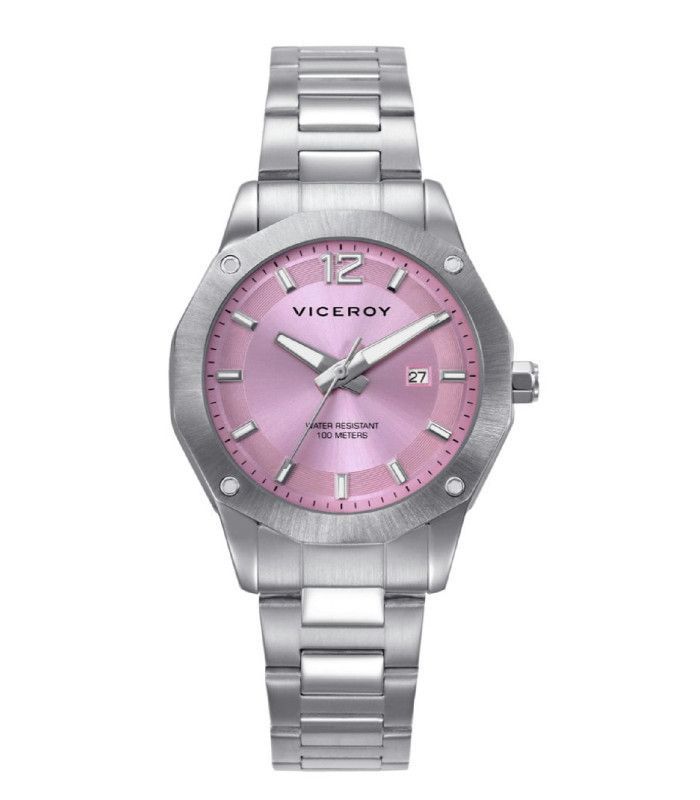 Reloj Señora Redondo Acero Esfera Rosa VICEROY