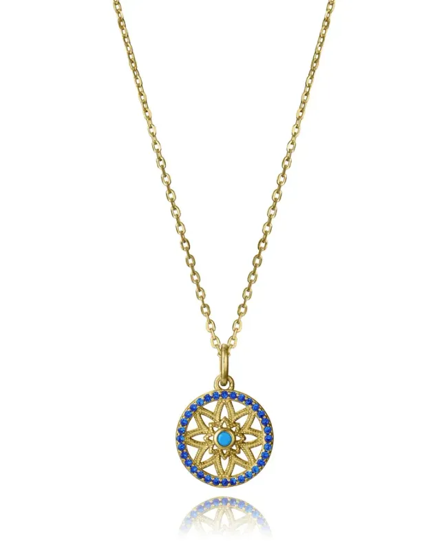 Collar de plata de primera ley con baño de oro y colgante estrella