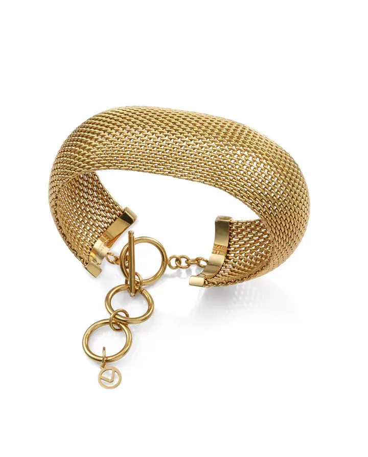 Pulsera de mujer de acero Ip dorado esterilla