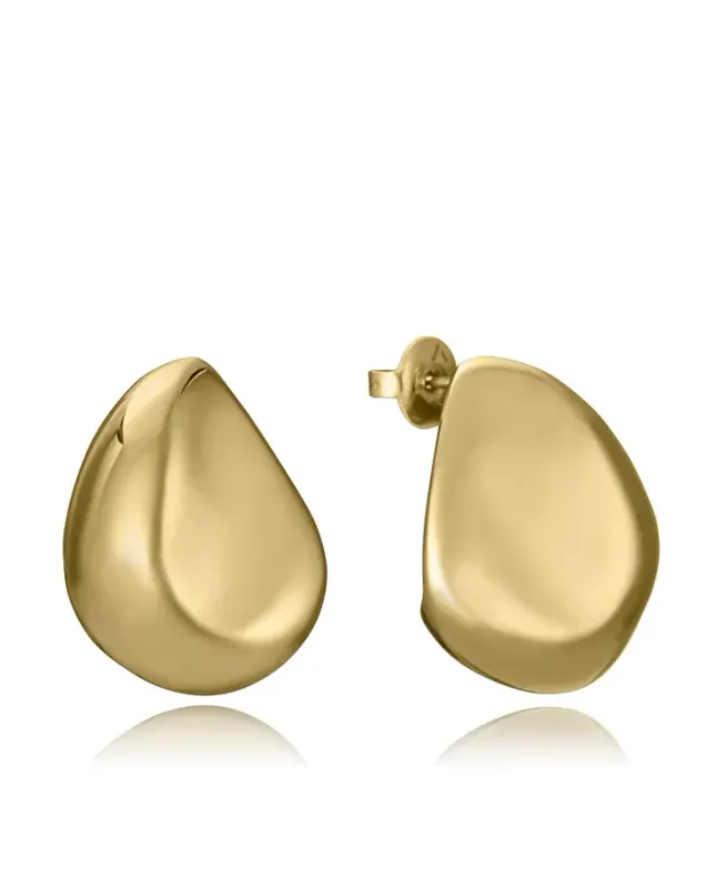 Pendientes de mujer de acero Ip dorado volumen