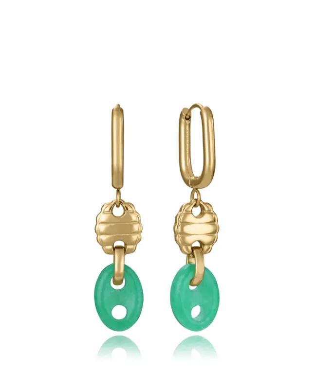 Pendientes de mujer de acero Ip dorado calabrotes