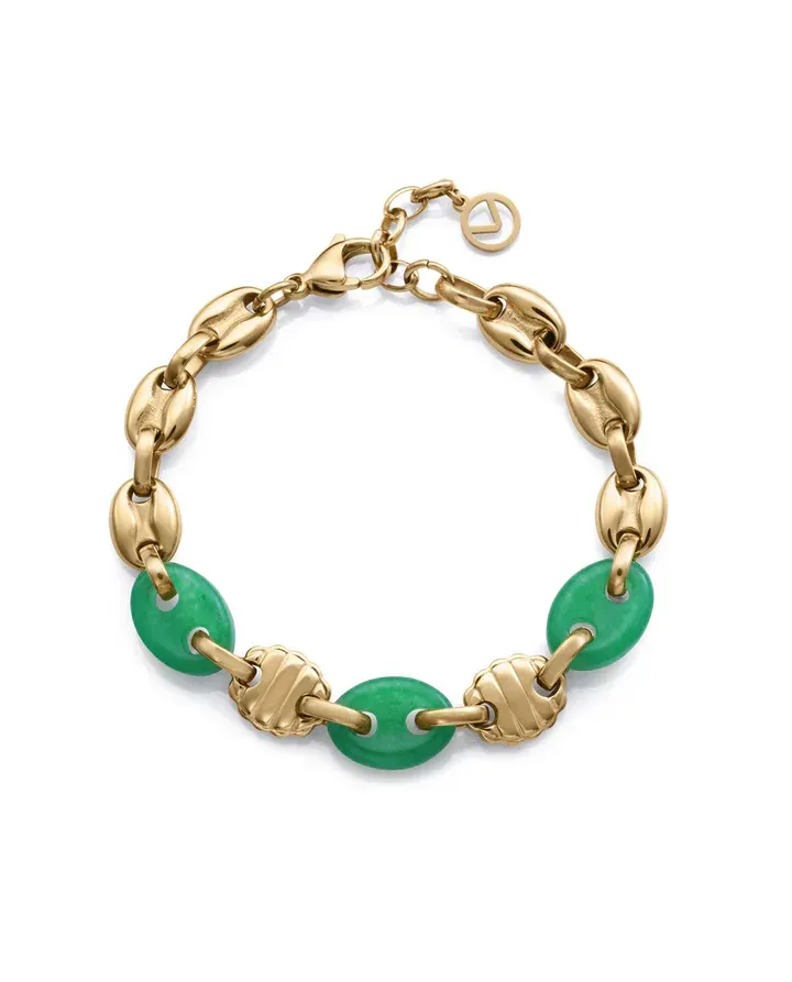 Pulsera de mujer de acero Ip dorado calabrotes